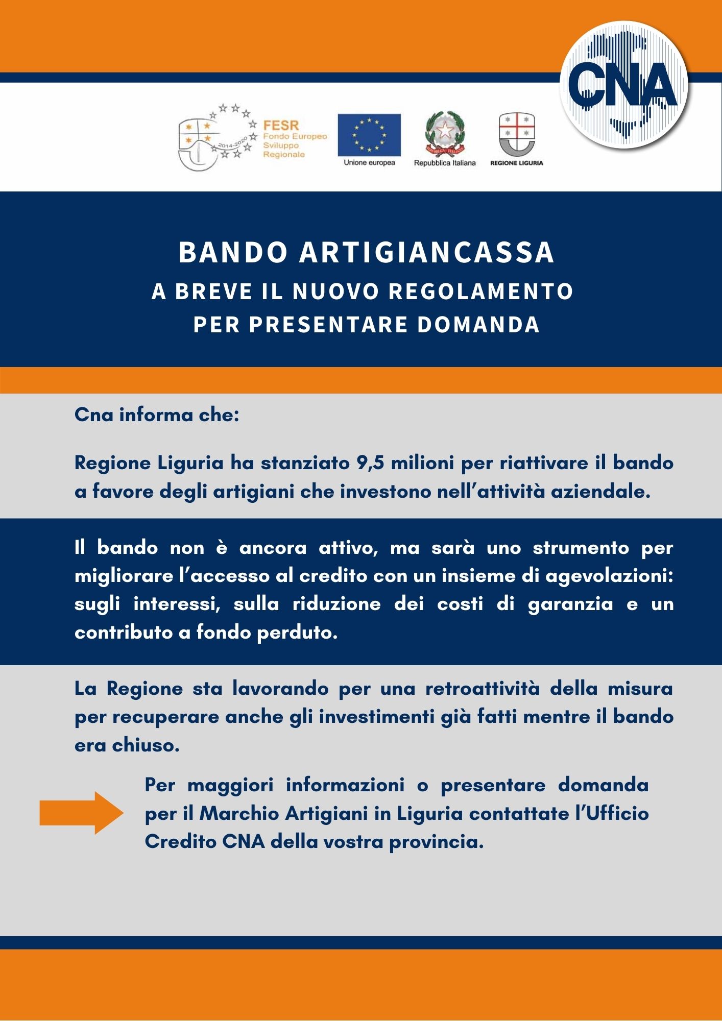 CNA Bando Artigiancassa info contributi Liguria