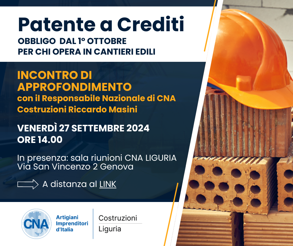 Patente a Crediti incontro 27 settembre